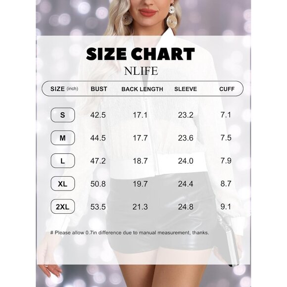 Womens White Sheer Mesh Sparkly Crop Bomber Jacket Glitter Rave Outfit - Picture 5 of 5